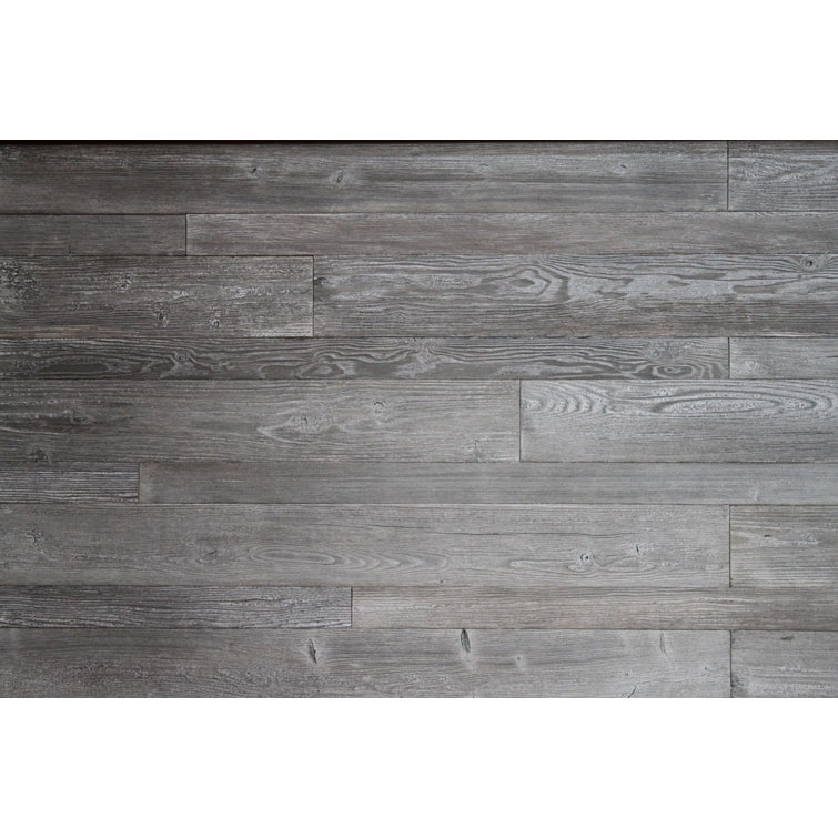 Porpora 5" x 47" Reclaimed Peel and Stick Solid Wood Wall Paneling in